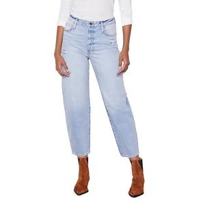 Frame ultra high rise barrel denim